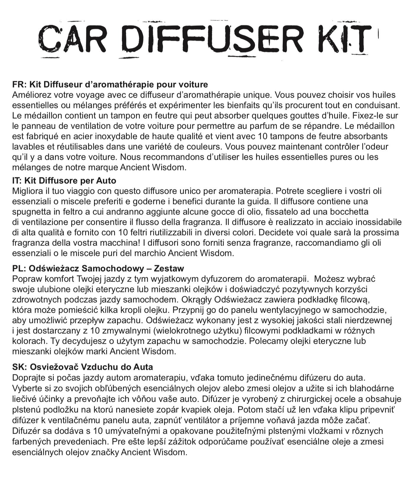 Kit difusor para coche - Rueda de auto - 30mm