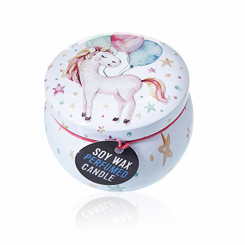 Vela Artística en Lata - Unicornios - Piedra Lunar