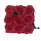 Caja de Regalo - Flor de Jabón 9 Rosas rojo - Cuadrado
