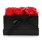 Caja de Regalo - Flor de Jabón 9 Rosas rojo - Cuadrado