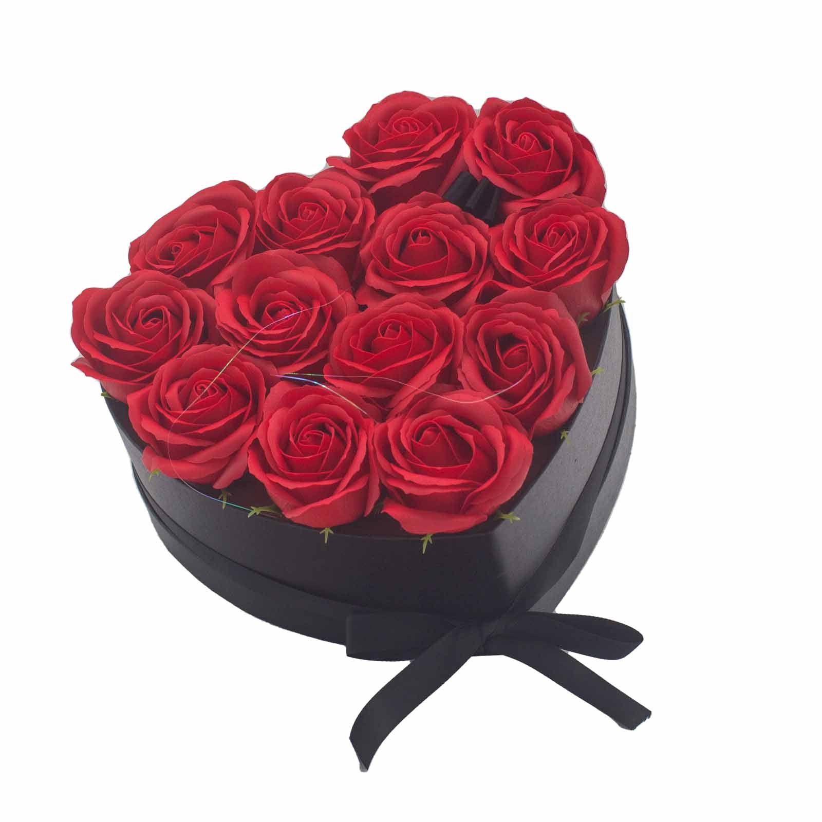Caja de Regalo - Flor de Jabón 13 Rosas rojo - Corazón