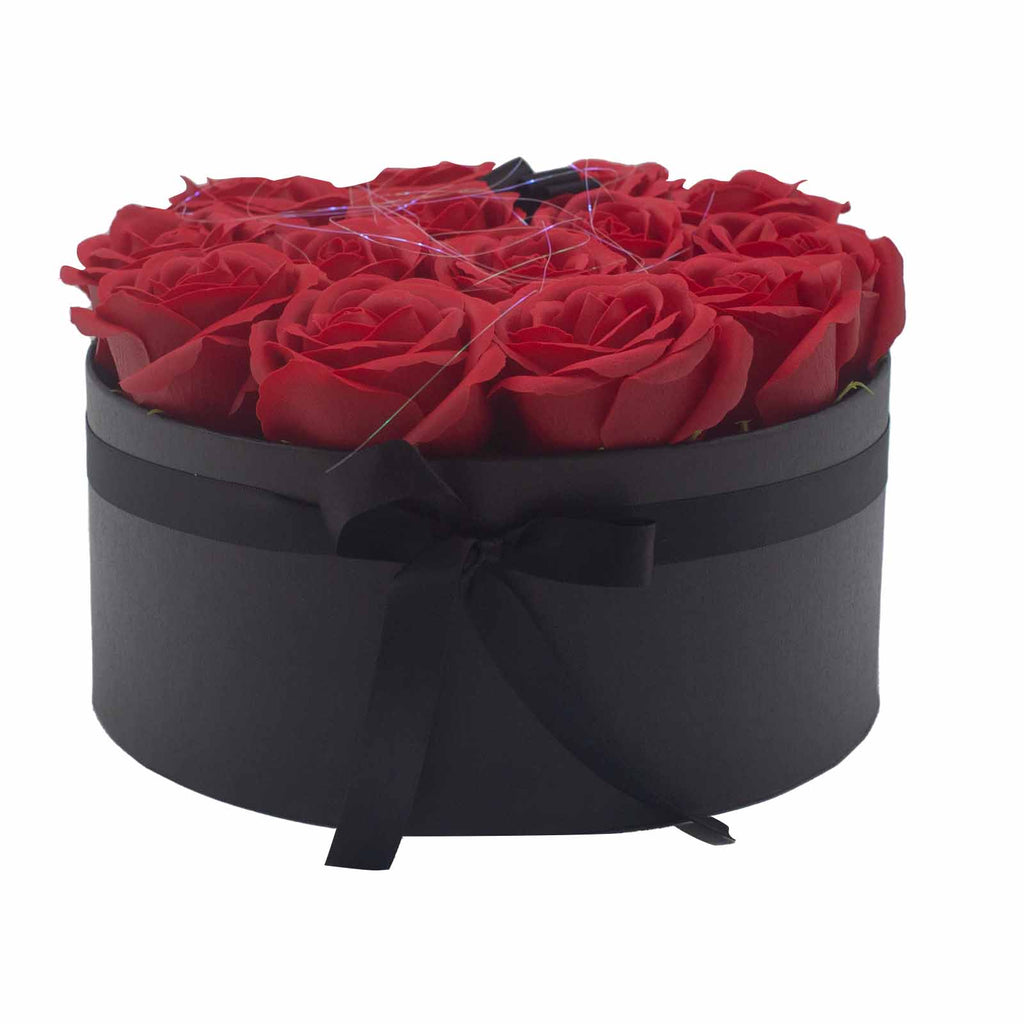 Caja de Regalo - Flor de Jabón 14 Rosas rojo - Redonda