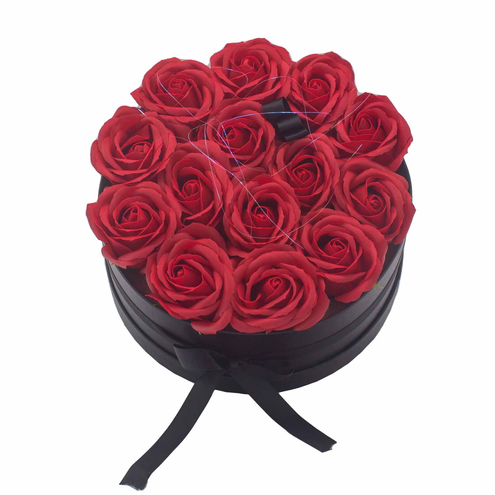 Caja de Regalo - Flor de Jabón 14 Rosas rojo - Redonda