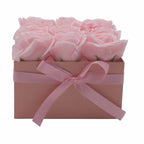 Caja de Regalo - Flor de Jabón 9 Rosas Rosas - Cuadrado