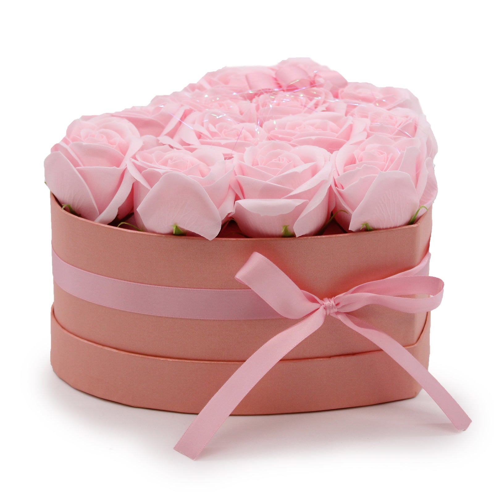 Caja de Regalo - Flor de Jabón 13 Rosas Rosas - Corazón