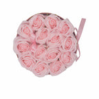 Caja de Regalo - Flor de Jabón 14 Rosas Rosas - Redonda