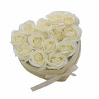 Caja de Regalo - Flor de Jabón 13 Rosas Crema - Corazón