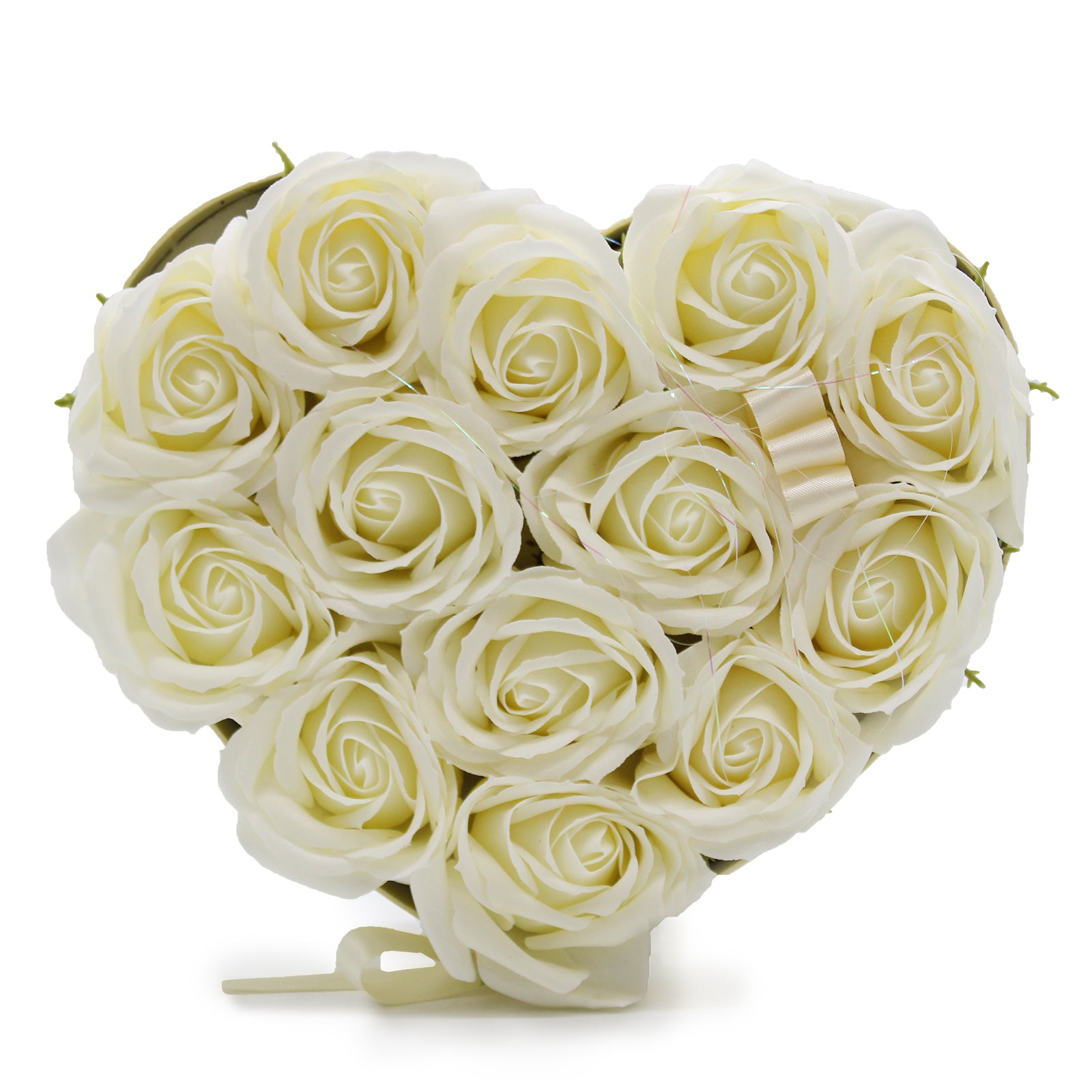 Caja de Regalo - Flor de Jabón 13 Rosas Crema - Corazón