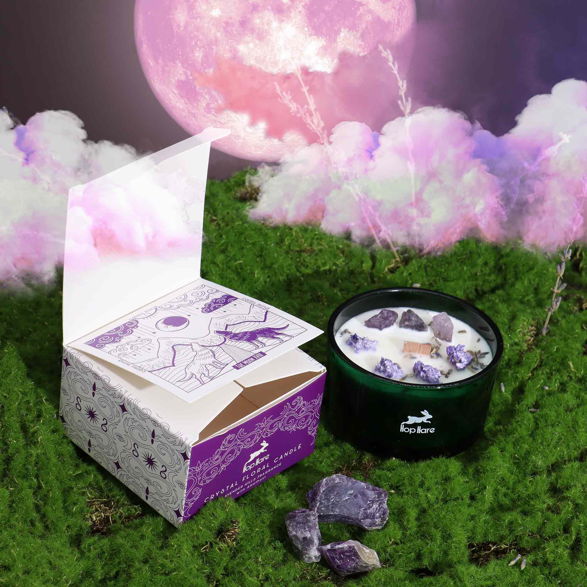 Vela Mágica de Flor y Cristal - Luna
