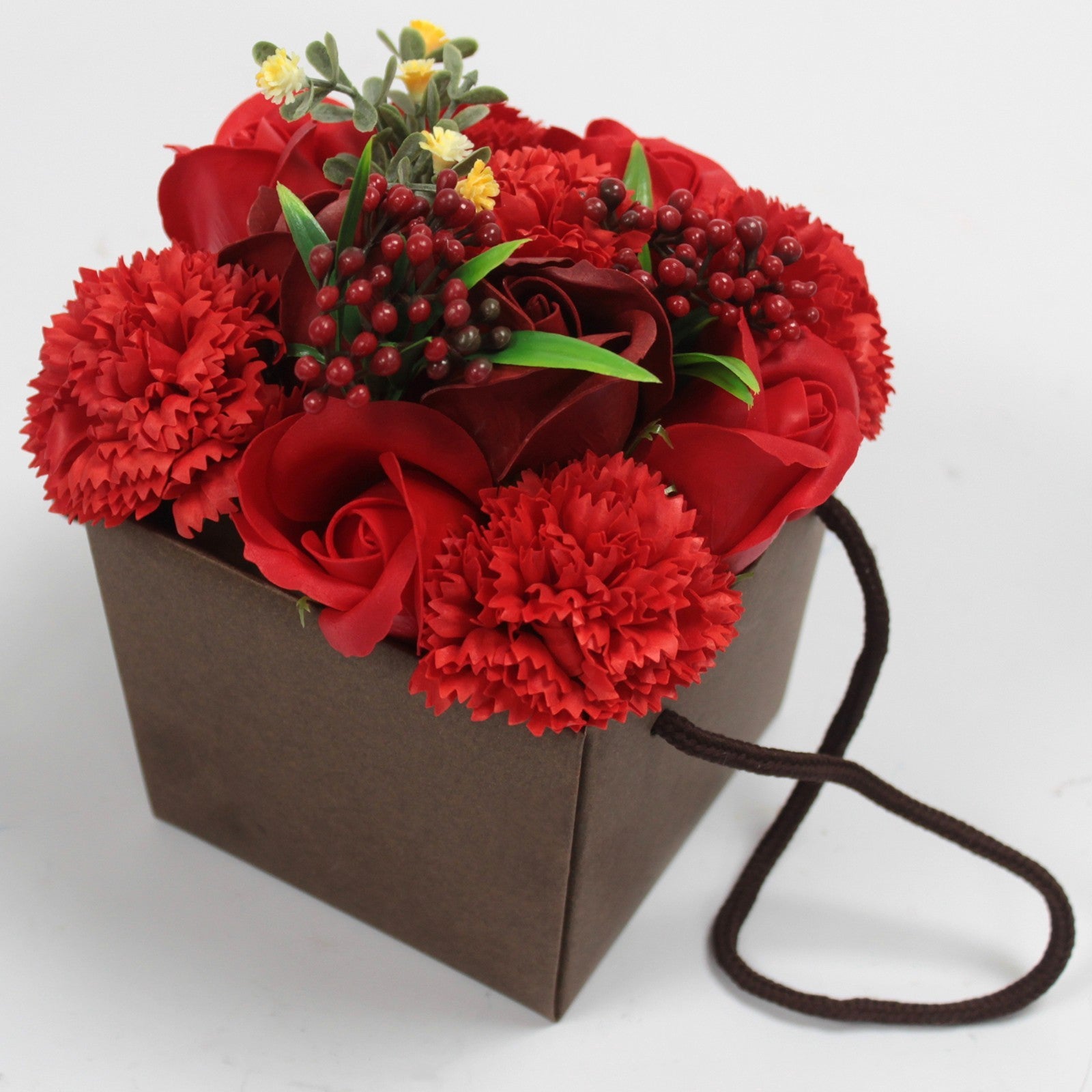 Bouquet Flores Jabón - Rosas Rojas y clavel