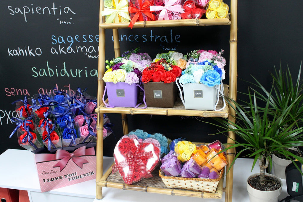 Set de 9 flores de Jabón - Rosas rojas
