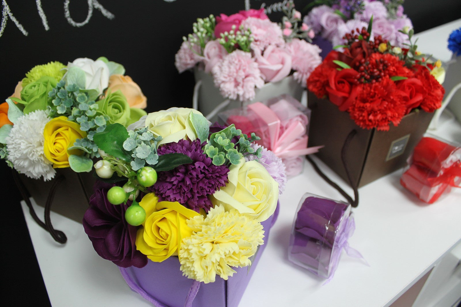 Set de 9 flores de Jabón - Rosas rojas