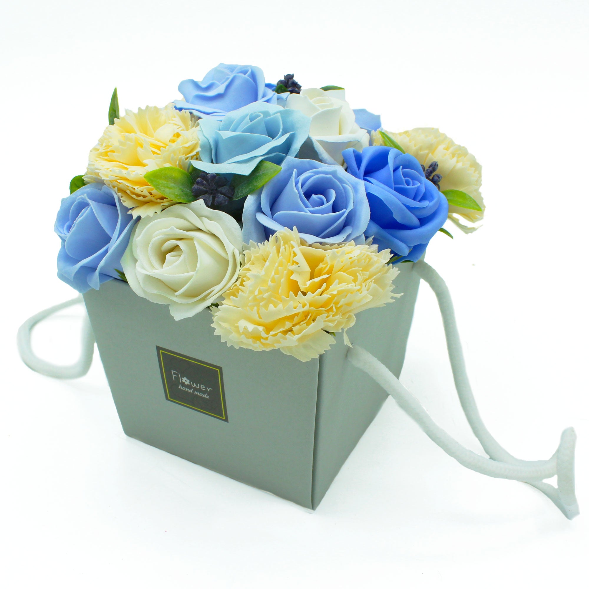 Bouquet Flores Jabón - Rosas Azules y clavel
