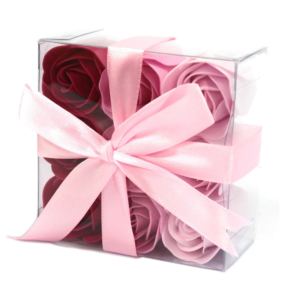 Set de 9 flores de Jabón - Rosas rosa
