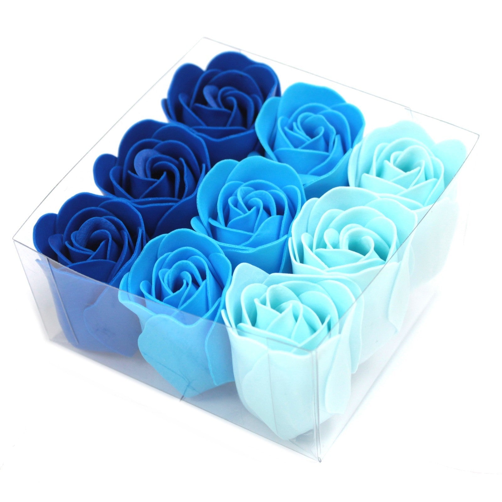 Set de 9 flores de Jabón - Rosas azul