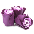 Set de 3 flores de Jabón caja corazón - Rosas lavanda