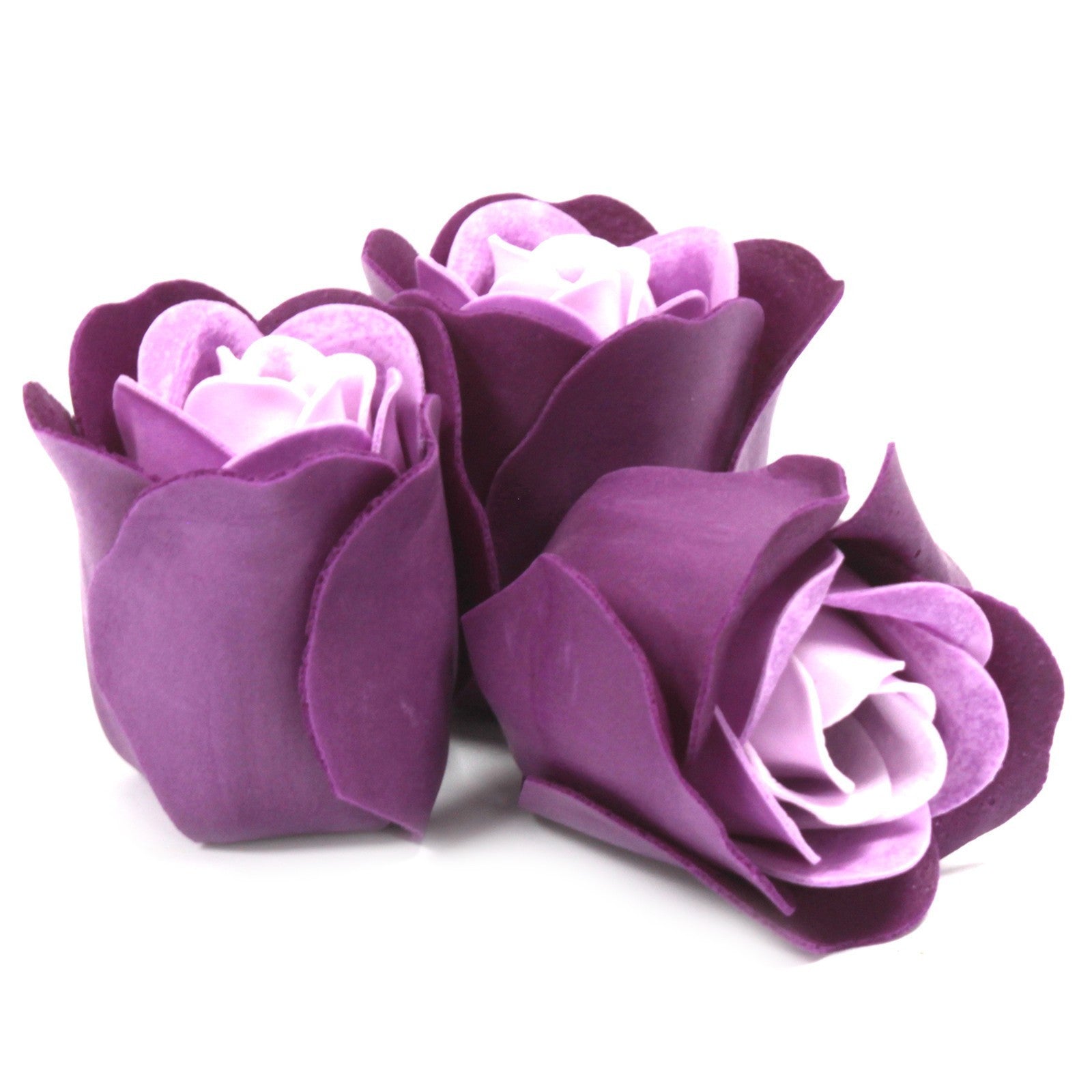 Set de 3 flores de Jabón caja corazón - Rosas lavanda