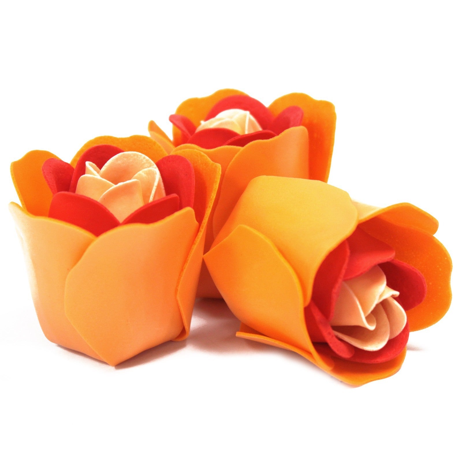Set de 3 flores de Jabón caja corazón - Rosas melocotón