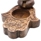 Quemador de Incienso Inverso en Madera de Mango - Hamsa
