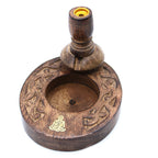 Quemador de Incienso Inverso en Madera de Mango - Brass Buddha