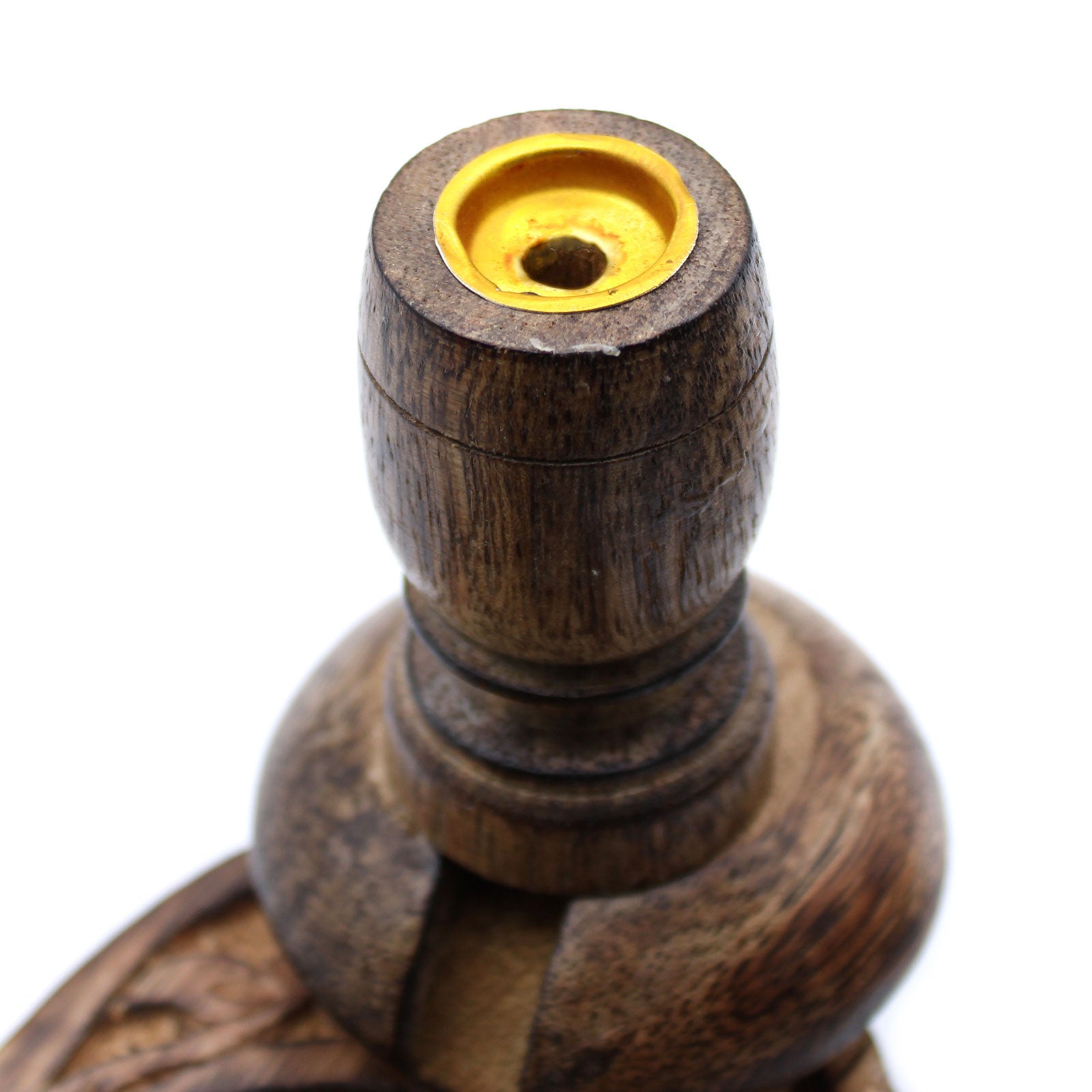 Quemador de Incienso Inverso en Madera de Mango - Brass Buddha